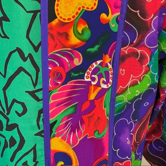 Maggie Shepherd Australia Vintage Artwear Boho Kimono Set Vibrant Large - Picture 8 of 11